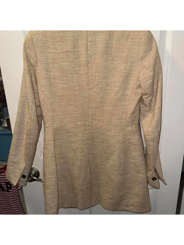 Zara Country Cream Mix Tweed Style Dress Jacket - Image 4