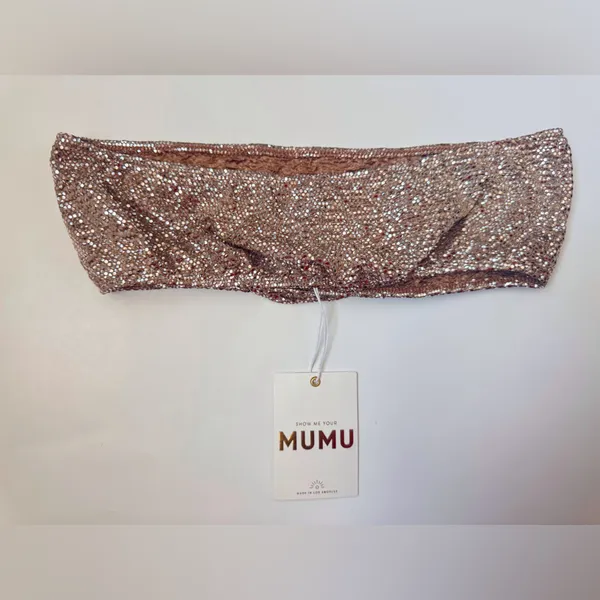 Show Me Your MuMu NWT Women's‎ Micro Tube Silver Confetti Top Size XS - Image 4