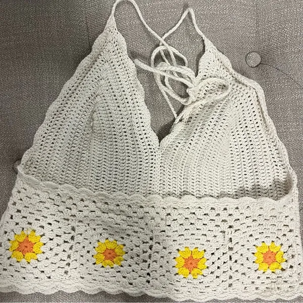 Aerie Textured Halter Cropped Bra Top - Image 5