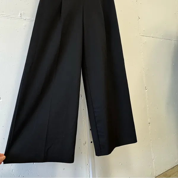 NWT OAK + FORT Women’s Wide Leg Contemporary Minimalist Trouser Pants Black Sz 2 - Image 5