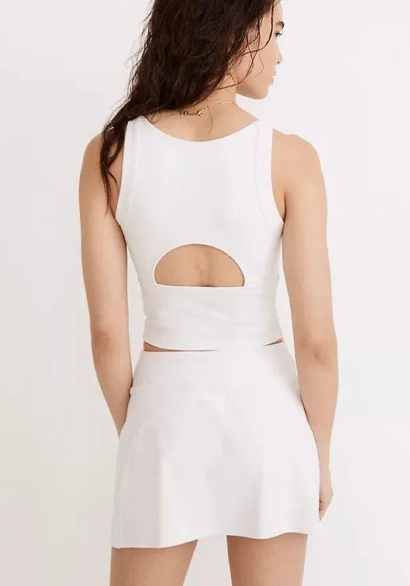 Madewell NWT MWL Flex Cutout-Back Tank White Activewear Workou - Image 3