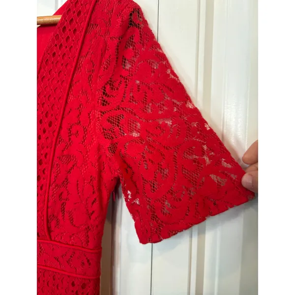 Antonio Melani Red‎ Lace Dress Size 6 - Image 5
