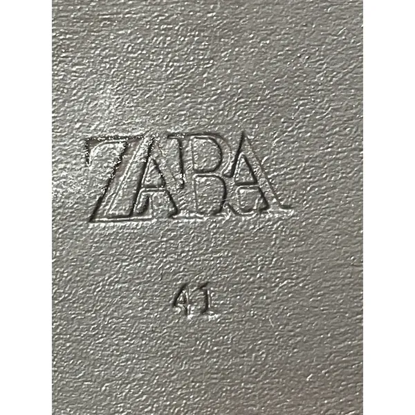 Zara Women's Brown Leather Chain Link Almond Toe Slip On Loafers Shoes Size 10.5 - Image 6