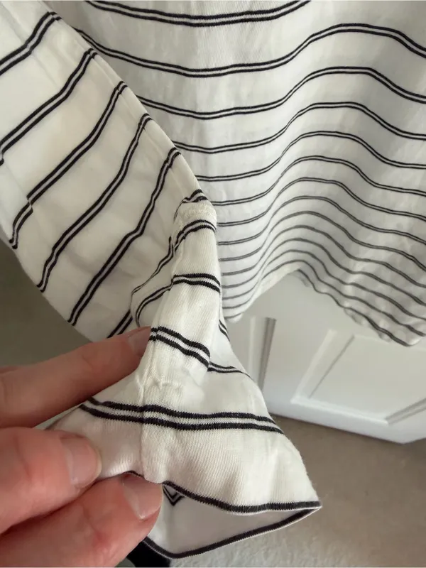 Patagonia Organic Cotton Striped‎ Long Sleeve Tee White Black Women’s Small - Image 6