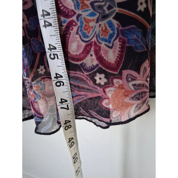 Connected Apparel Purple Floral Sleeveless Chiffon Pullover Lined Dress Size 16 - Image 7