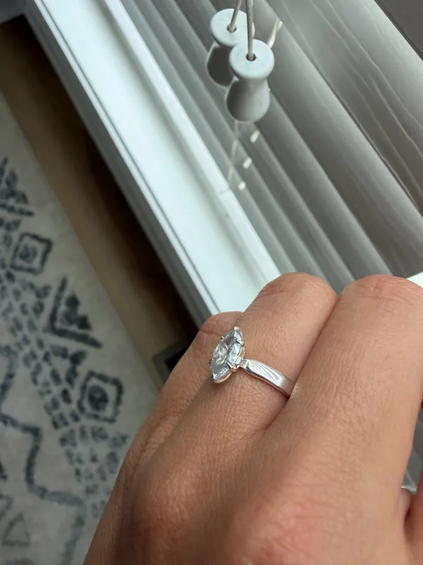 Silver Ring Sterling 925 6 marquise - Image 2
