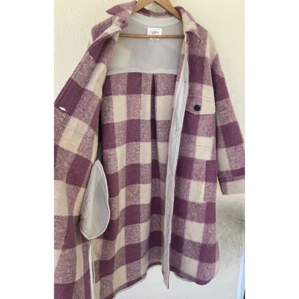 Isabel Marant Etoile Fontizi Blanket Coat in Rosewood FR 38 US 6 Thick Heavy - Image 7