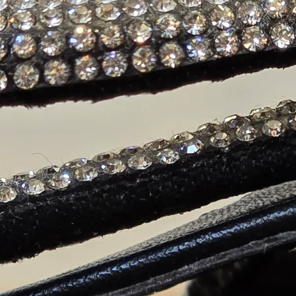 {11} Coutgo Rhinestone Slingback Chunky Heel Pointes Toe Black - Image 7