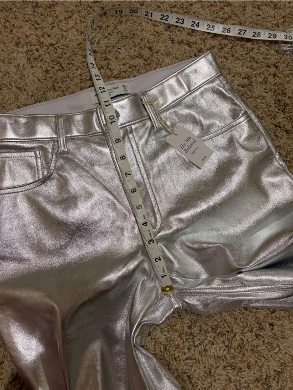 Abercrombie & Fitch LONG The ‘90s Relaxed High Rise Pant Silver Metallic - Image 13