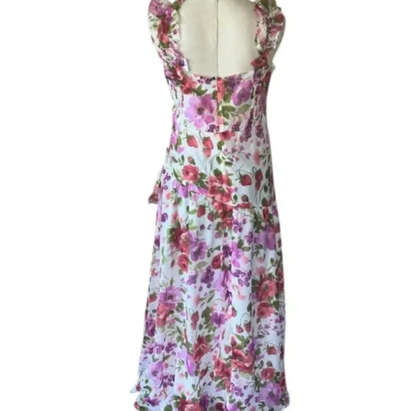 NWT Abercrombie & Fitch Floral Ruffle Strap High-Low Maxi Dress Wedding Guest - Image 10