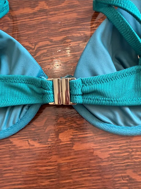 Kotomi Women’s Teal Underwire Bikini top - Teal size medium - Image 3