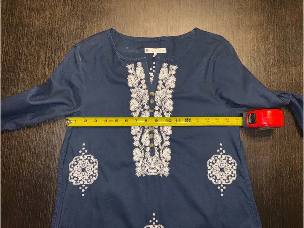 House of Harlow 1960 Linen Embroidered Bohemian Tunic Mini Dress - Image 4