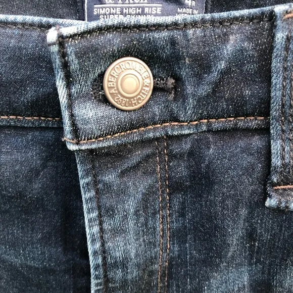 Abercrombie & fitch Simone high rise super skinny women’s size 27 4R dark‎ wash - Image 8