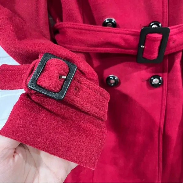 The Limited Red Wool Belted Pea Coat - Image 8