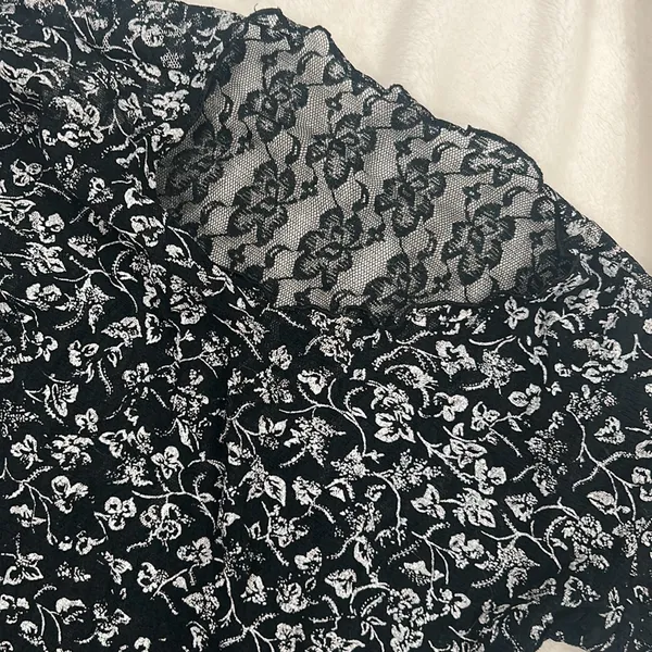 Vintage‎ Arlett Black and White Floral Lace Blouse - Image 3