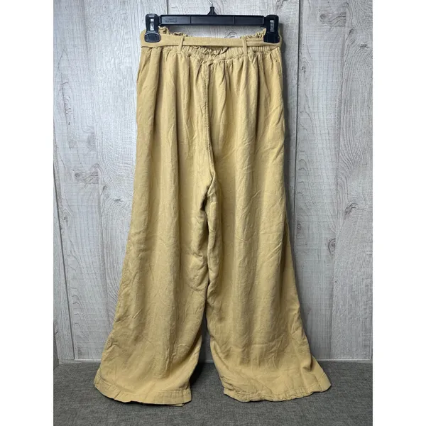 American Eagle Women Linen Blend Paperbag Wide Leg Lined Belted Pants Women S - Image 2