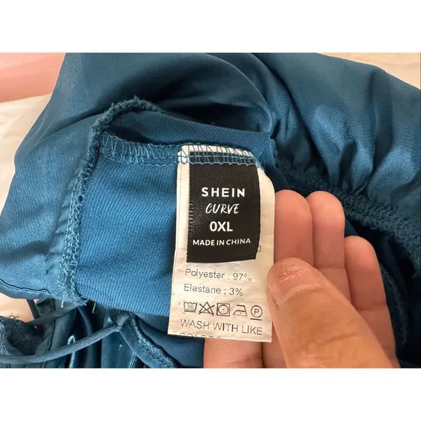 Curve teal satin bodysuit (size 0XL) - Image 7