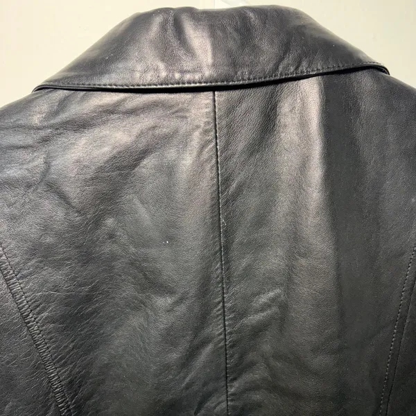 Wilsons Leather Pelle Studio Black Blazer Jacket Womens‎ M Chic Biker 90s - Image 3