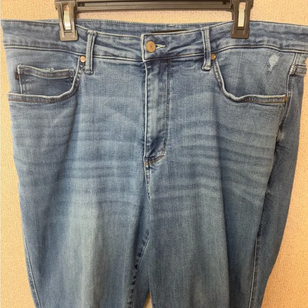 Judy‎ Blue Womens Plus Size 20W stretchy high waisted slim straight blue denim - Image 3