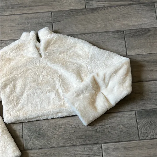 Tiger Mist White Teddy Jacket Plush Fleece Stand-Up Collar - Image 3