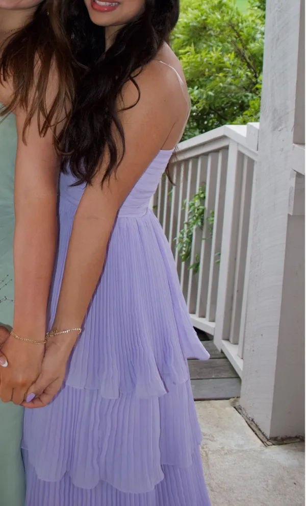 Strapless Purple ruffle maxi dress - Image 4