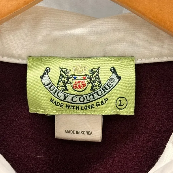 Juicy Couture Vintage 2000s Retro‎ Burgendy Varsity Jacket Size Large - Image 3