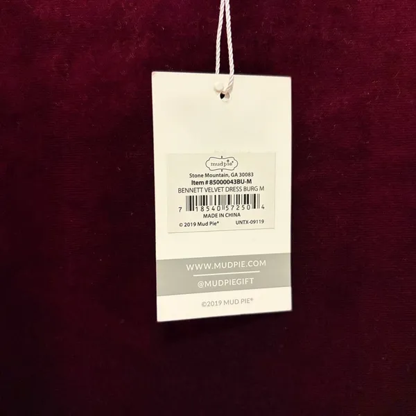 Mud Pie Bennett Velvet Dress – Medium‎ – NWT - Image 4