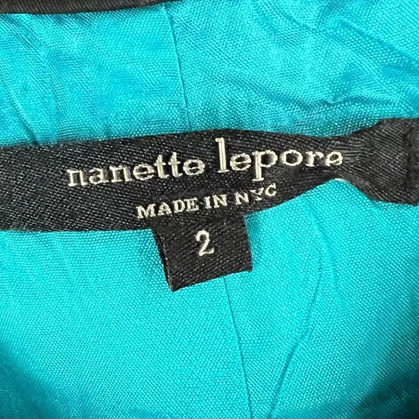 Nanette Lepore Bogatell Dress 2 Green Blue Linen Blend Stripe Feminine Chic ASO‎ - Image 13