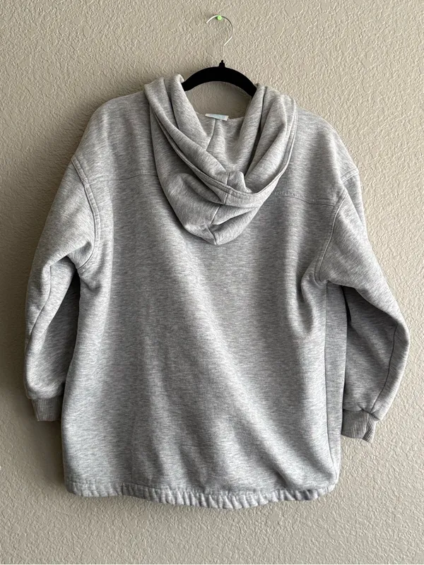 Cheetah Gray Hooded Toggle Duffle Sweatshirt Jacket Retro 90s - Image 6