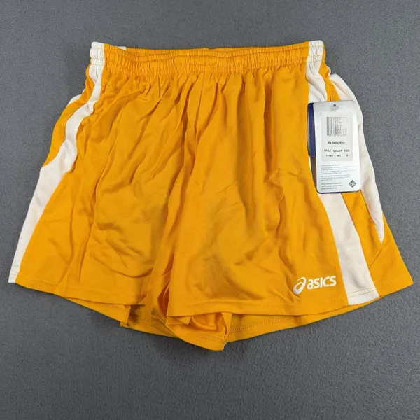 Asics Medley Running Shorts Womens Small Yellow Drawstring Liner NWT TF754-0401 - Image 6