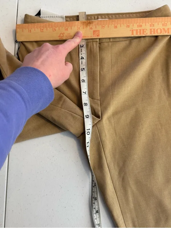 Babaton Numero Pants Size 0 Tan Side Slit Ankle‎ Vent Mid Rise Slim Fit Twill - Image 6
