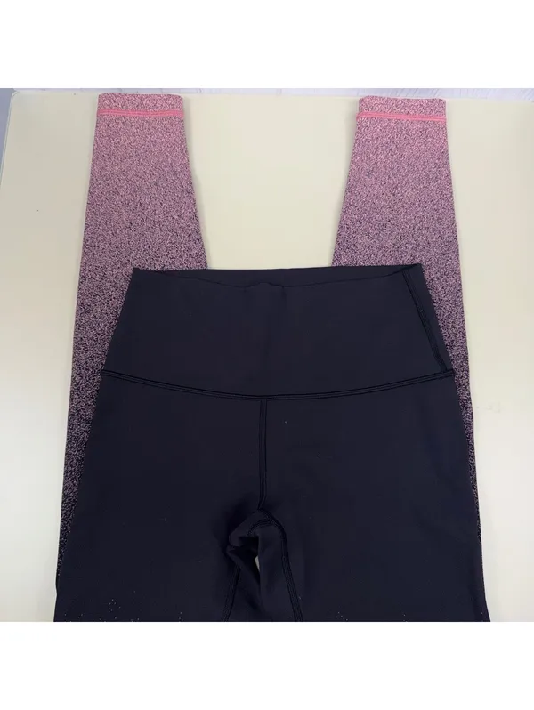 Lululemon Women’s Size 6 Leggings Black Pink Ombre Speckled - Image 5