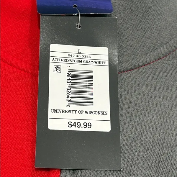 College Corner Wisconsin Badger Pullover size large NEW Red - Image 7