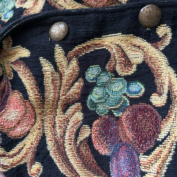 Vintage 90’s California Style Baroque Fruit & Vine Tapestry Jacket - Image 8