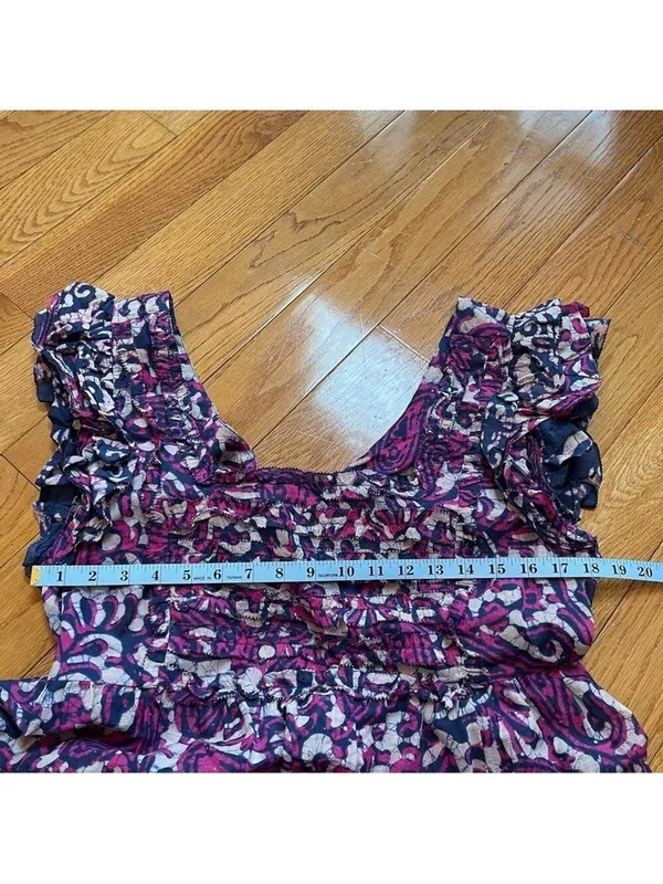 House of Harlow 1960 floral midi/maxi poplin cotton dress Sz L Fairy Cottagecore - Image 4