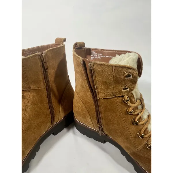 Crown and Ivy Naomi Suede Fur Lined Boots‎ Women 8 Tan Lace Up Combat Outdoors - Image 10
