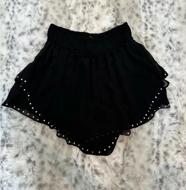 Anthropologie Studded Chiffon Skort - Image 2