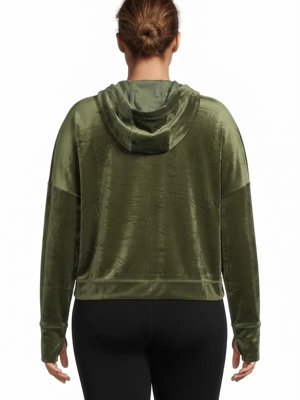OFFLINE BY AERIE After Party Cowl Neck Velour Hoodie XXL 28” p2p Green $65 EUC - Image 6