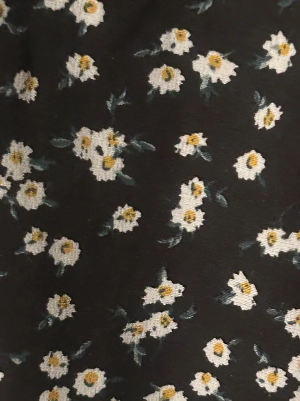SHEIN Black wide leg pants with White Floral Print - Image 6