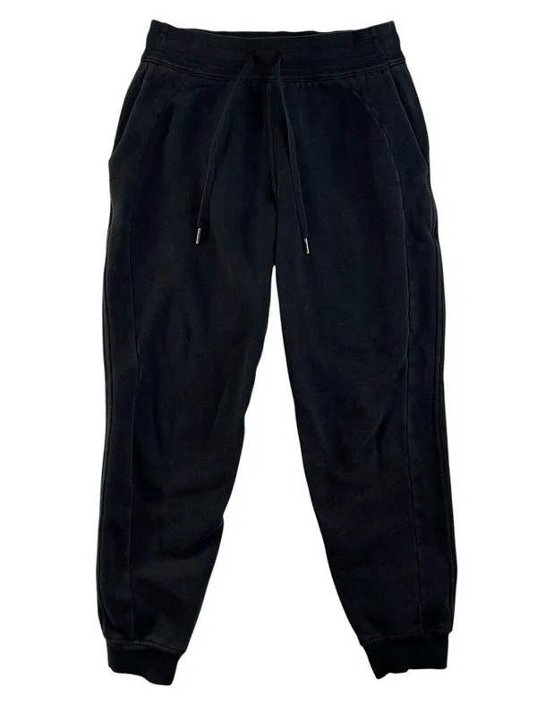 Lululemon Athletica 6 Scuba High Rise Jogger Fleece 28" Black Light Terry Cotton - Image 3