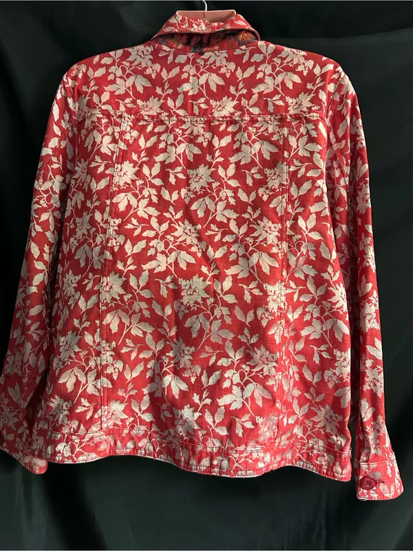 Women’s Vintage Red & Silver Reversible Blazer Jacket MD Size M - Image 2