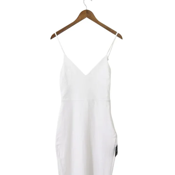 Lulus Stun Like Me White Bodycon Trumpet Hem Midi Dress size L NWT - Image 6