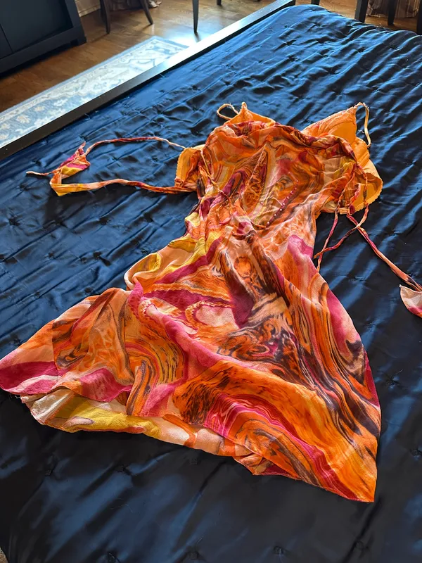 Orange Dress Size M - Image 2