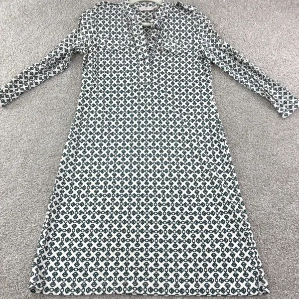 Tory Burch Katie Link Print Rayon Shirt Dress Size S Geometric Mod Preppy Retro - Image 2