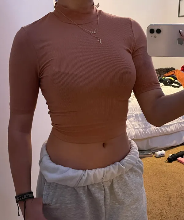 Cotton On Light Brown Crop Top - Image 2