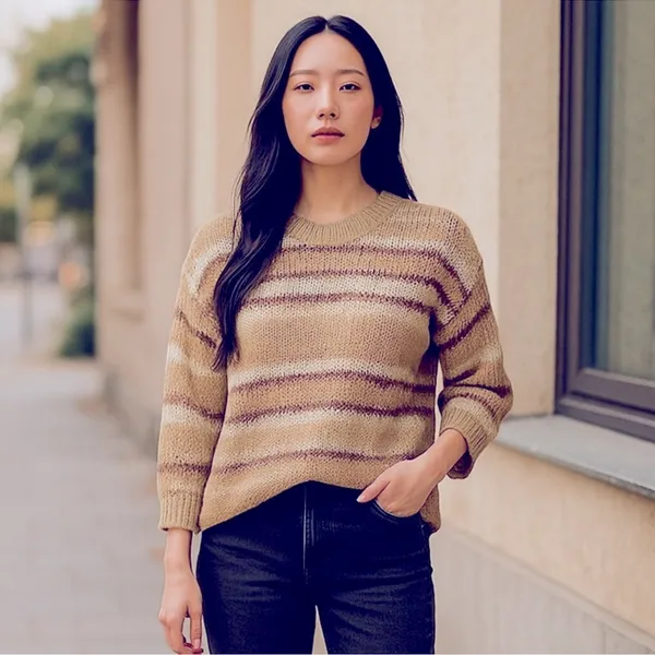 American Eagle Oversized Striped Chunky Knit Sweater | Small - Image 13