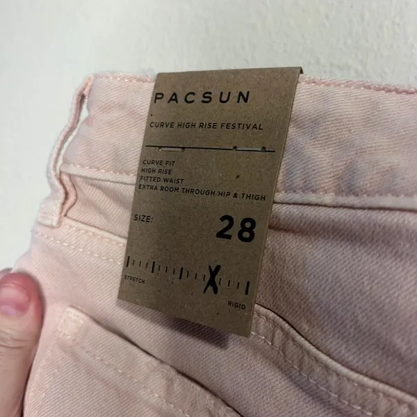 PacSun Light Pink High-Rise Denim Shorts - Image 5