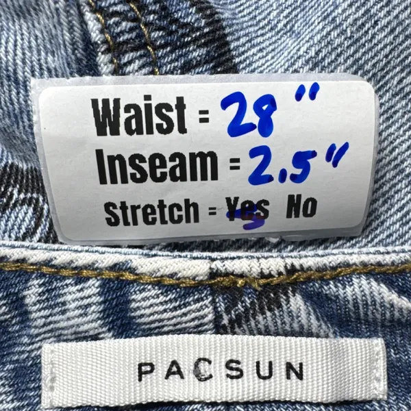 PacSun Womens Butterfly Print Denim Mom Shorts‎ Light Wash Blue Size 27 - Image 3