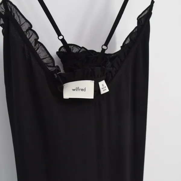 Aritzia Wilfred Sunshine Midi Dress Black Women's XS Tiered Romantic Whimsical - Image 5