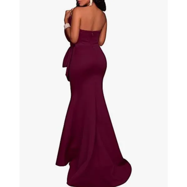 NEW Strapless Oversized Bow Applique Evening Gown Maxi Dress L - Image 2
